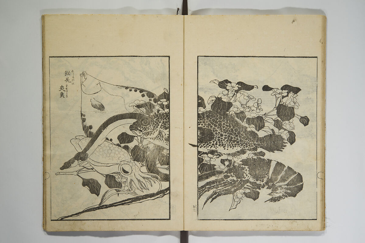 Picture Album Transmitting the Spirit: The Hokusai Drawing Style (Denshin gafu Hokusai gashiki), Katsushika Hokusai 葛飾北斎 (Japanese, Tokyo (Edo) 1760–1849 Tokyo (Edo)), Set of three woodblock printed books; ink on paper, Japan