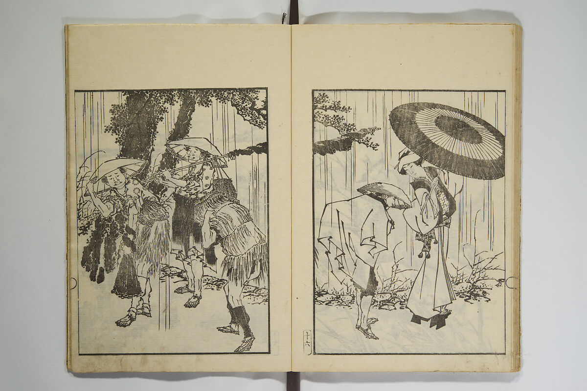 Picture Album Transmitting the Spirit: The Hokusai Drawing Style (Denshin gafu Hokusai gashiki), Katsushika Hokusai 葛飾北斎 (Japanese, Tokyo (Edo) 1760–1849 Tokyo (Edo)), Set of three woodblock printed books; ink on paper, Japan
