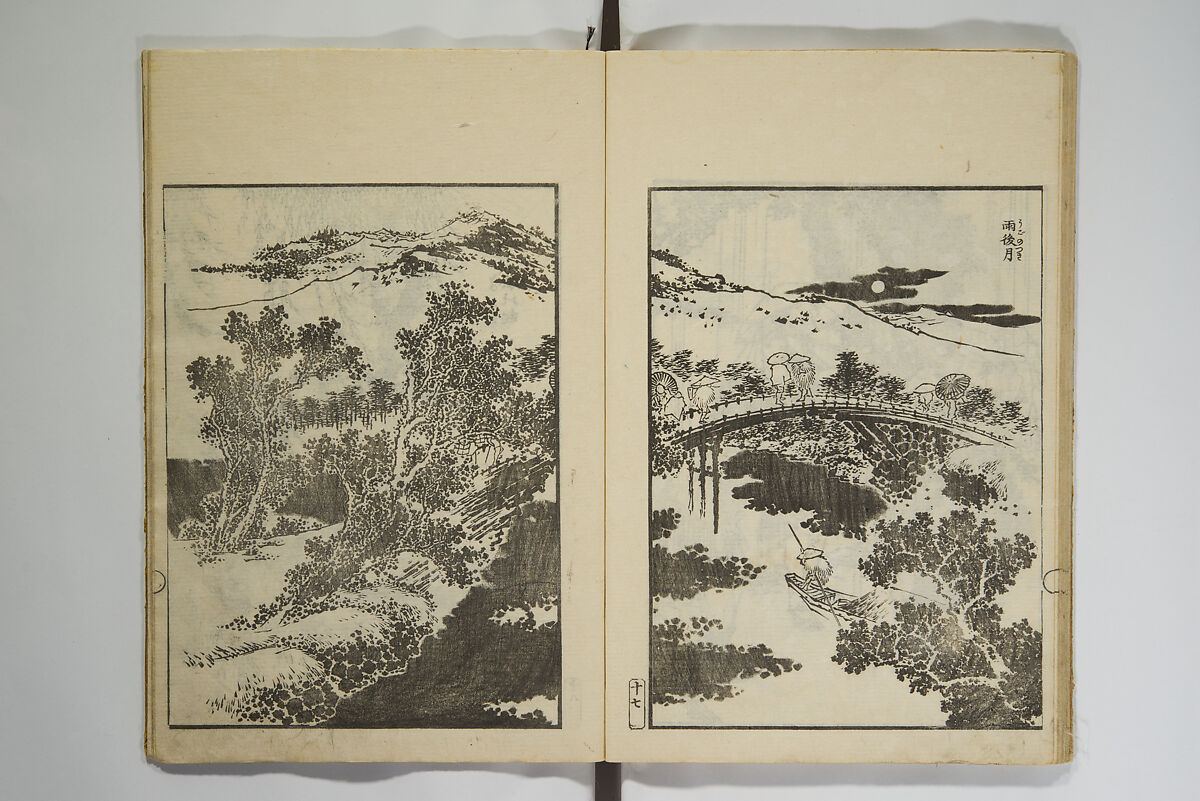 Picture Album Transmitting the Spirit: The Hokusai Drawing Style (Denshin gafu Hokusai gashiki), Katsushika Hokusai 葛飾北斎 (Japanese, Tokyo (Edo) 1760–1849 Tokyo (Edo)), Set of three woodblock printed books; ink on paper, Japan