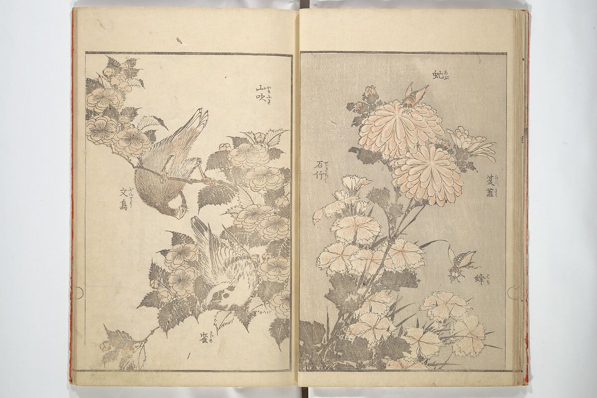 Various Pictures by Hokusai (Hokusai soga) 北斎麁画, Katsushika Hokusai 葛飾北斎 (Japanese, Tokyo (Edo) 1760–1849 Tokyo (Edo)), Woodblock printed book; ink and color on paper, Japan