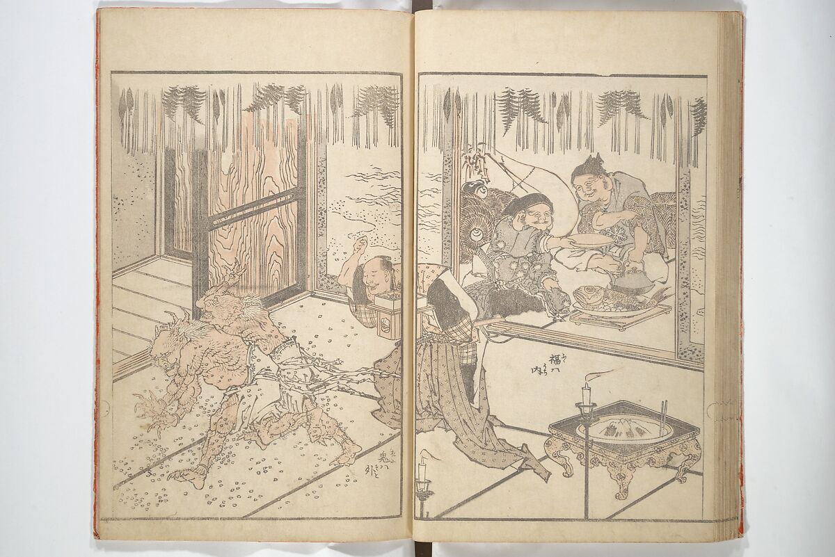 Various Pictures by Hokusai (Hokusai soga) 北斎麁画, Katsushika Hokusai 葛飾北斎 (Japanese, Tokyo (Edo) 1760–1849 Tokyo (Edo)), Woodblock printed book; ink and color on paper, Japan