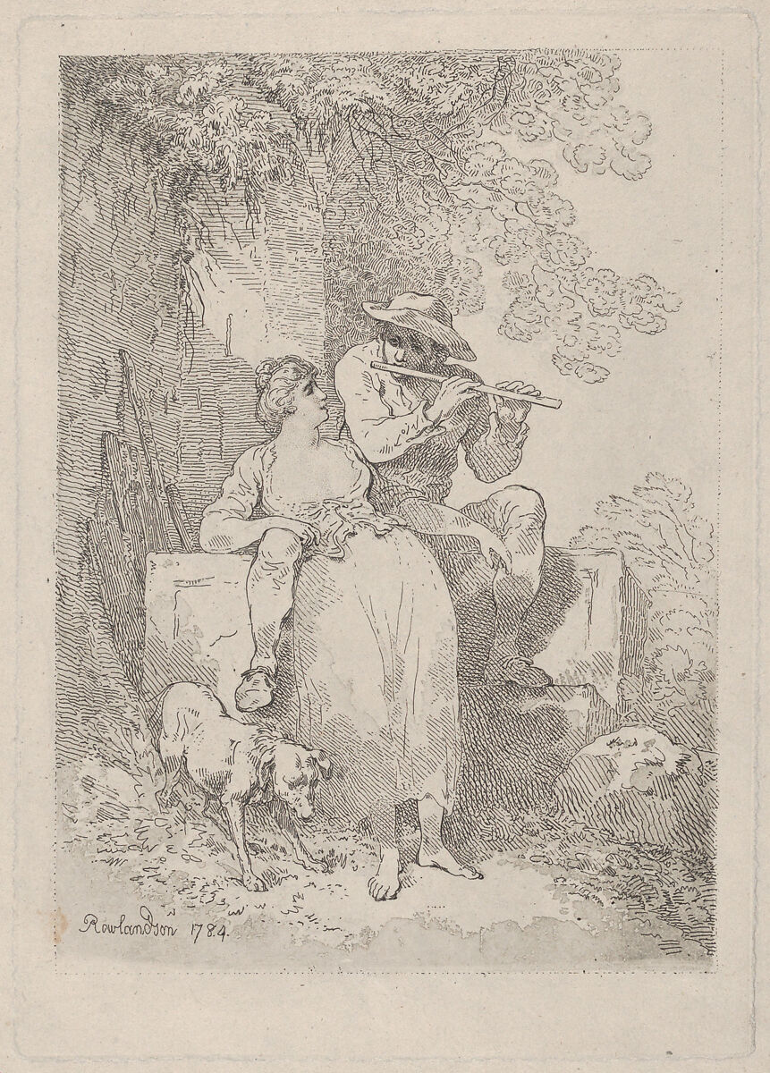 Rest from Labour on Sunny Days, Thomas Rowlandson (British, London 1757–1827 London), Etching with stipple and aquatint 