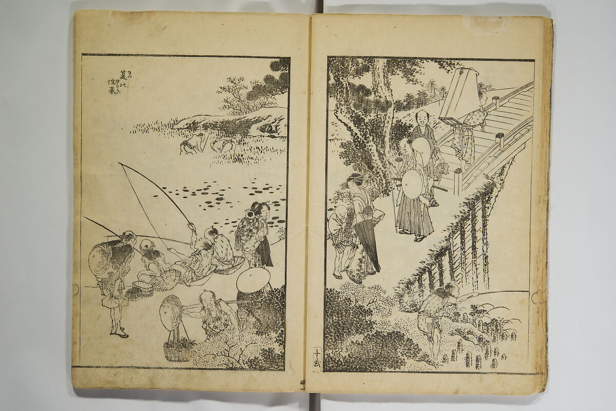 Various Pictures by Hokusai (Hokusai soga) 北斎麁画, Katsushika Hokusai 葛飾北斎 (Japanese, Tokyo (Edo) 1760–1849 Tokyo (Edo)), Woodblock printed book; ink on paper, Japan