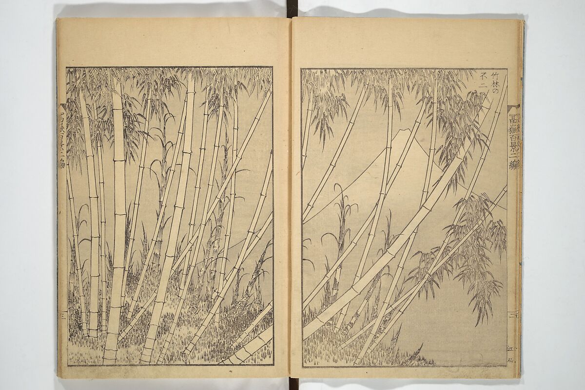 One Hundred Views of Mount Fuji (Fugaku hyakkei) 富嶽百景, Katsushika Hokusai 葛飾北斎 (Japanese, Tokyo (Edo) 1760–1849 Tokyo (Edo)), Set of three woodblock printed books; ink on paper, Japan