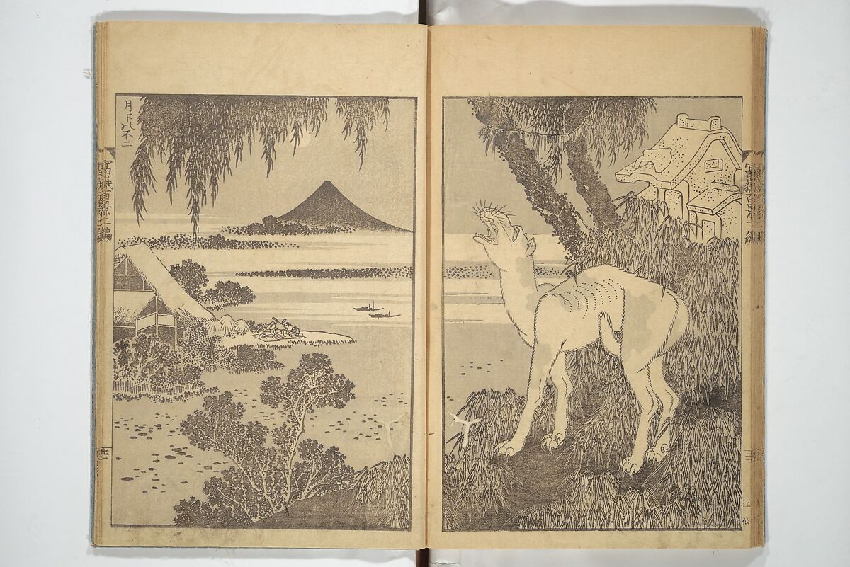 One Hundred Views of Mount Fuji (Fugaku hyakkei) 富嶽百景, Katsushika Hokusai 葛飾北斎 (Japanese, Tokyo (Edo) 1760–1849 Tokyo (Edo)), Set of three woodblock printed books; ink on paper, Japan