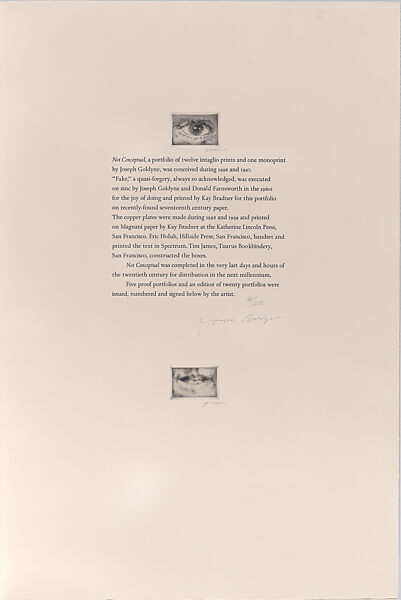 Not Conceptual, Joseph Goldyne (American, born Chicago, Illinois, 1942), Intaglio and monoprint