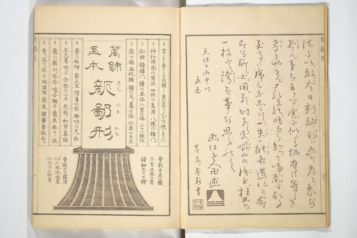 Picture Book of New Designs for the Various Crafts (Shōshoku ehon Katsushika shin hinagata) 諸職絵本葛飾新鄙形, Katsushika Hokusai 葛飾北斎 (Japanese, Tokyo (Edo) 1760–1849 Tokyo (Edo)), Woodblock printed book; ink on paper, Japan