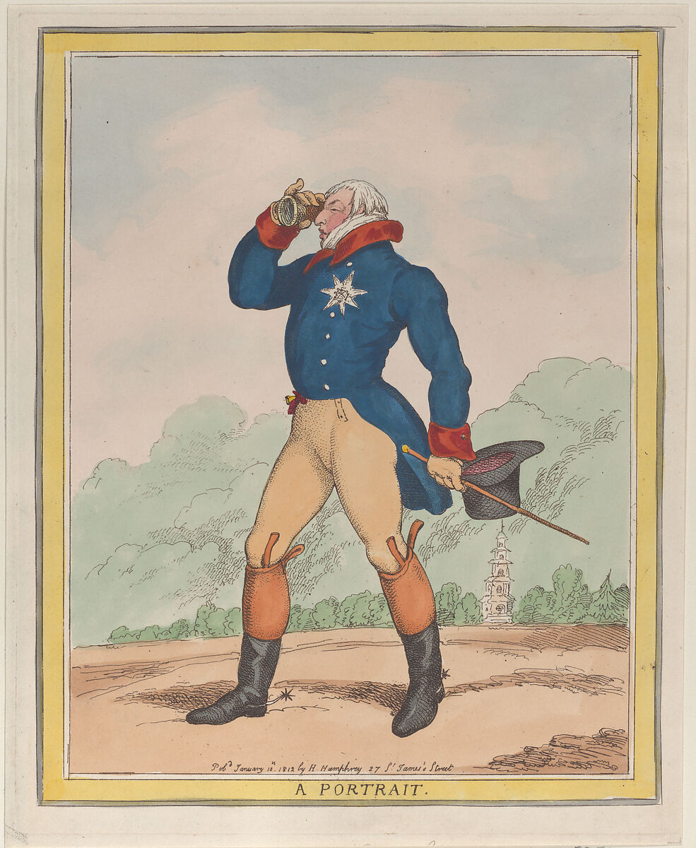 A Portrait (Duke of Cumberland), Thomas Rowlandson (British, London 1757–1827 London), Hand-colored etching 