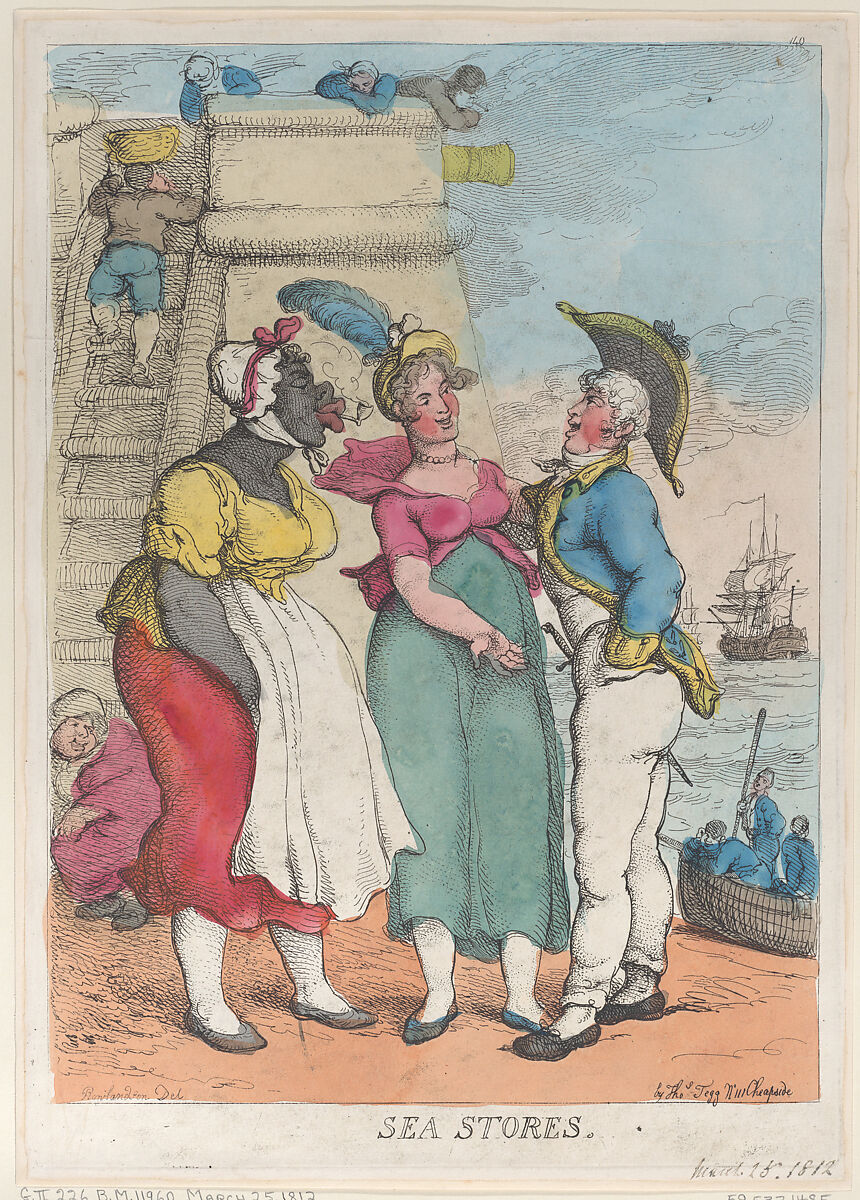 Sea Stores, Thomas Rowlandson (British, London 1757–1827 London), Hand-colored etching 