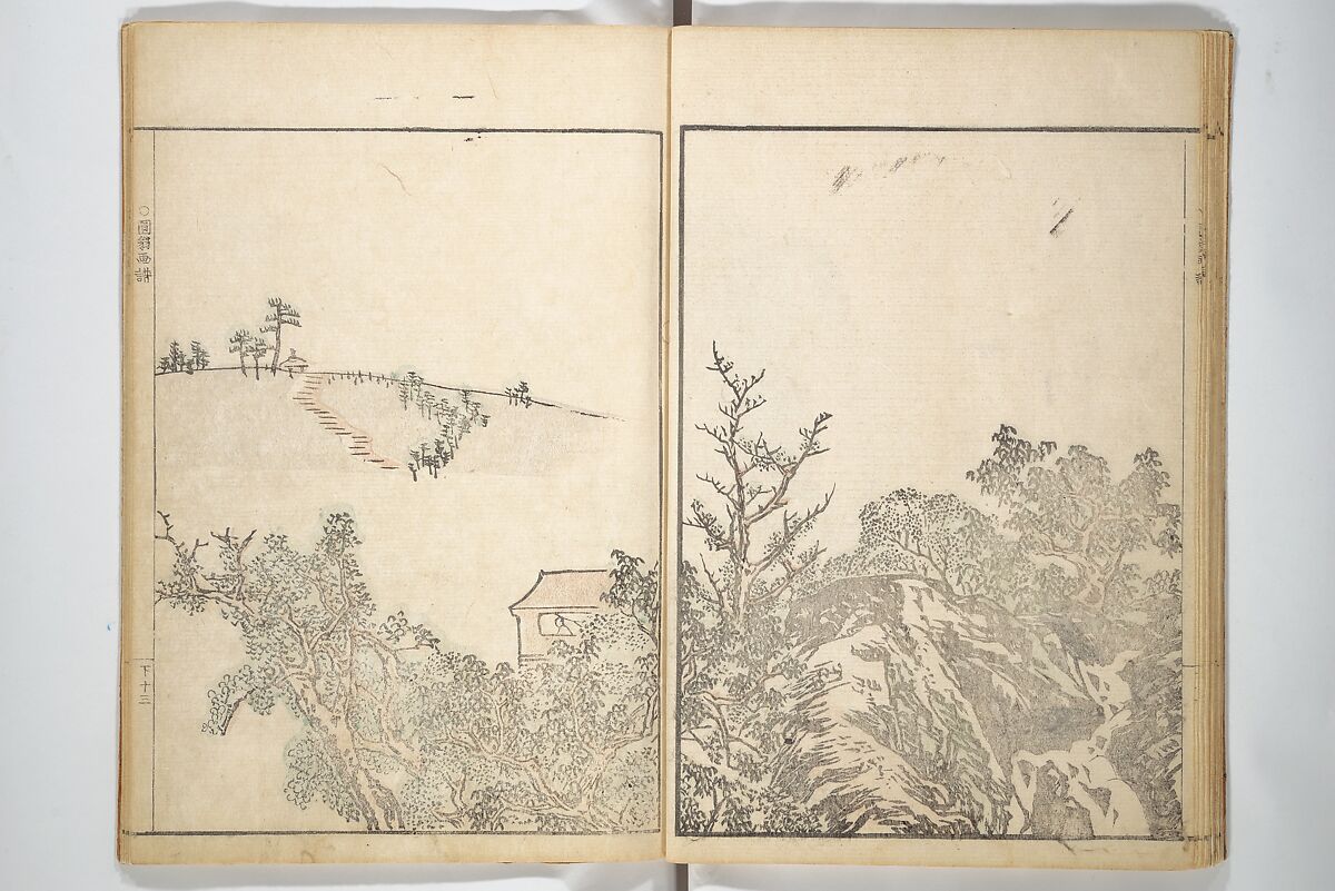 Picture Album by Old Man Maruyama (En'ō gafu)  円翁画譜, After Maruyama Ōkyo 円山応挙 (Japanese, 1733–1795), Set of two woodblock printed books; ink and color on paper, Japan