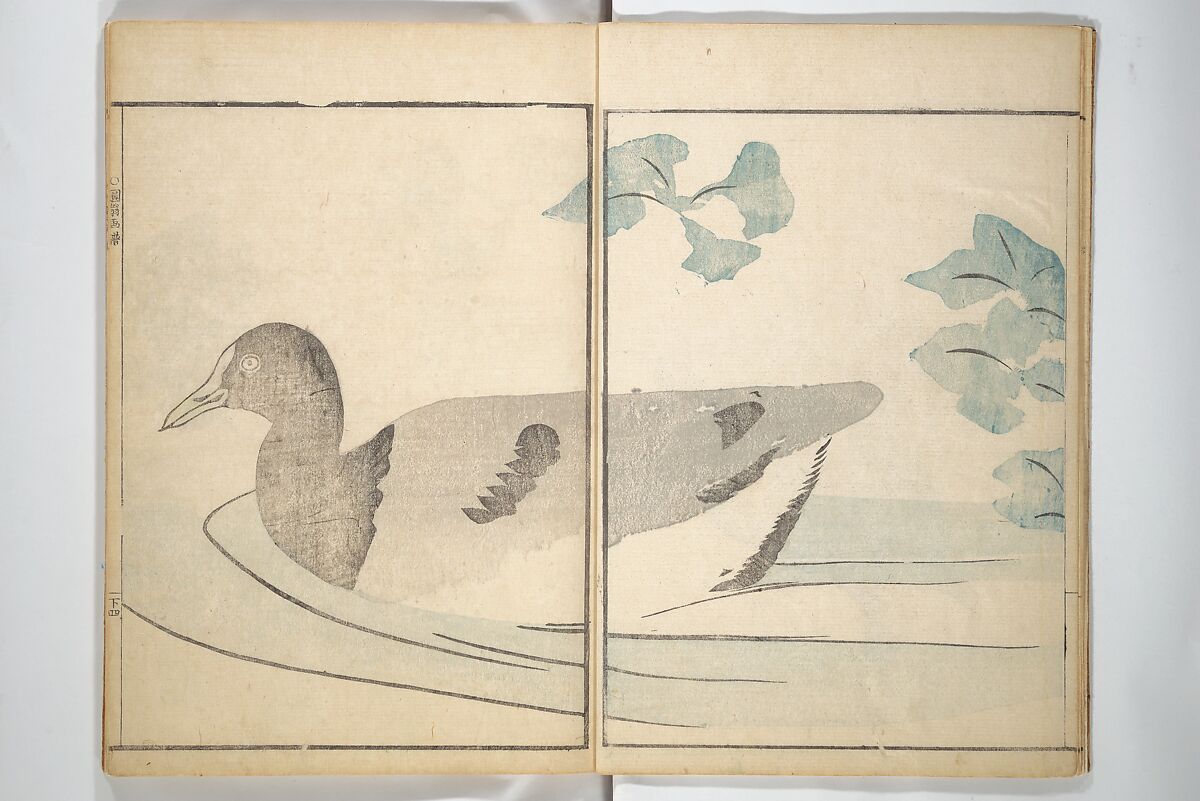 Picture Album by Old Man Maruyama (En'ō gafu)  円翁画譜, After Maruyama Ōkyo 円山応挙 (Japanese, 1733–1795), Set of two woodblock printed books; ink and color on paper, Japan