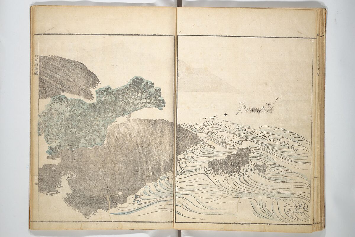Picture Album by Old Man Maruyama (En'ō gafu)  円翁画譜, After Maruyama Ōkyo 円山応挙 (Japanese, 1733–1795), Set of two woodblock printed books; ink and color on paper, Japan