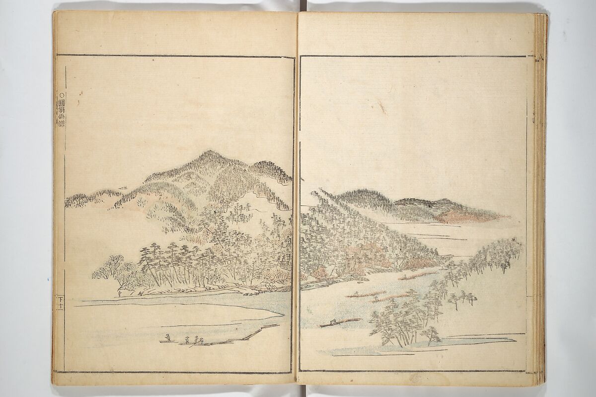 Picture Album by Old Man Maruyama (En'ō gafu)  円翁画譜, After Maruyama Ōkyo 円山応挙 (Japanese, 1733–1795), Set of two woodblock printed books; ink and color on paper, Japan