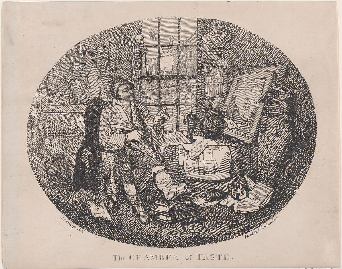 The Chamber of Taste, Thomas Rowlandson (British, London 1757–1827 London), Etching 