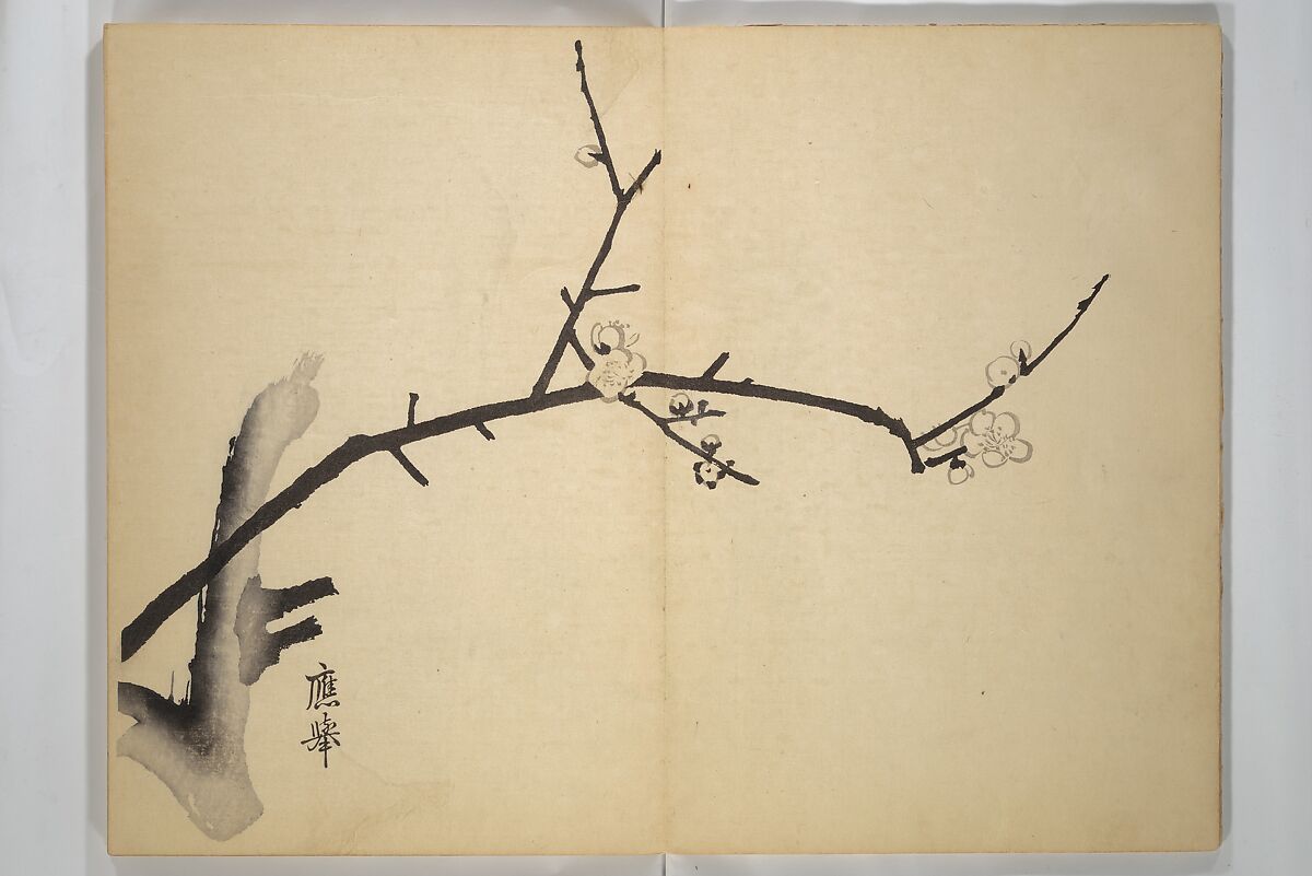 Ōkyō Picture Album (Ōkyo gafu) 應舉画譜, After Maruyama Ōkyo 円山応挙 (Japanese, 1733–1795), Woodblock printed book (orihon, accordion-style); ink and color on paper, Japan