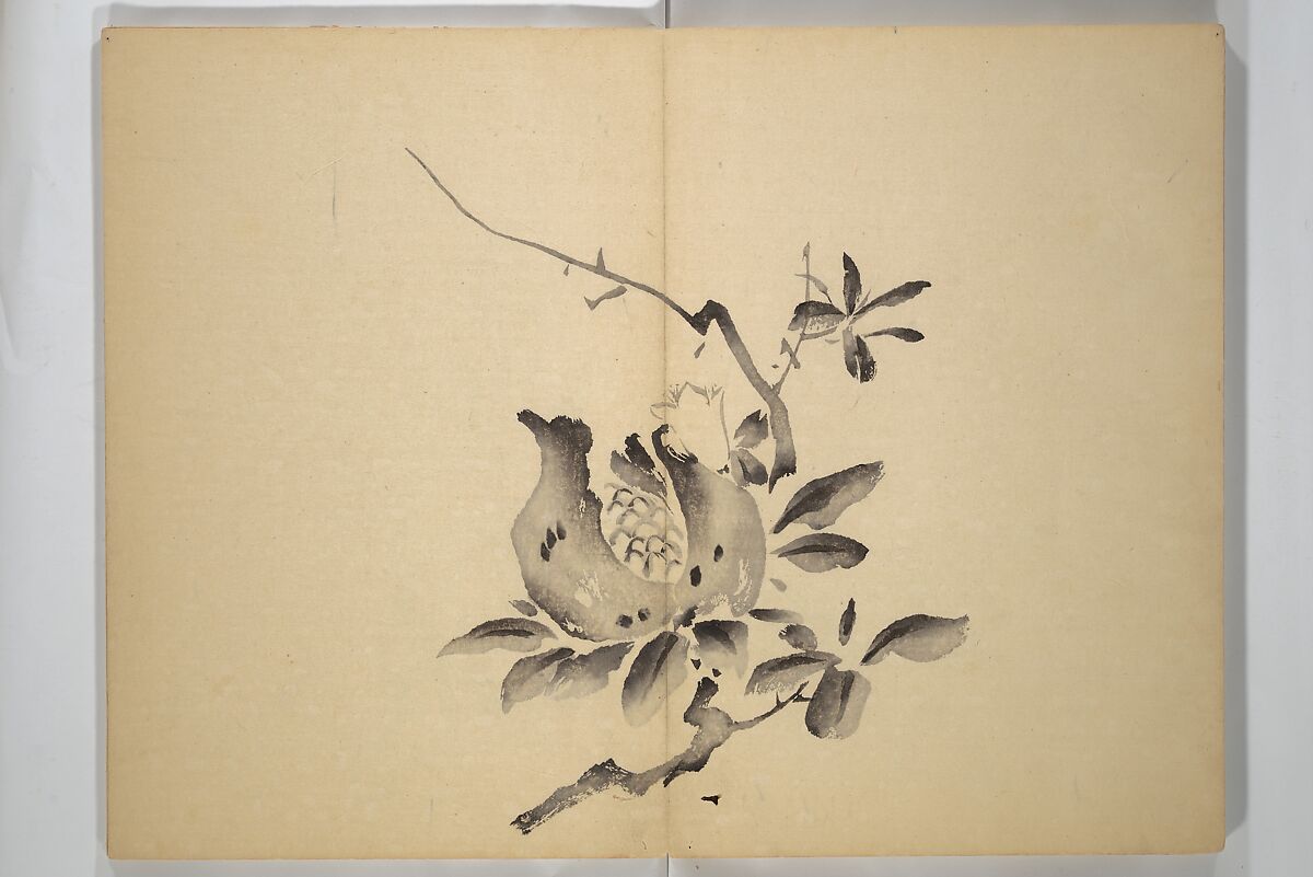 Ōkyō Picture Album (Ōkyo gafu) 應舉画譜, After Maruyama Ōkyo 円山応挙 (Japanese, 1733–1795), Woodblock printed book (orihon, accordion-style); ink and color on paper, Japan