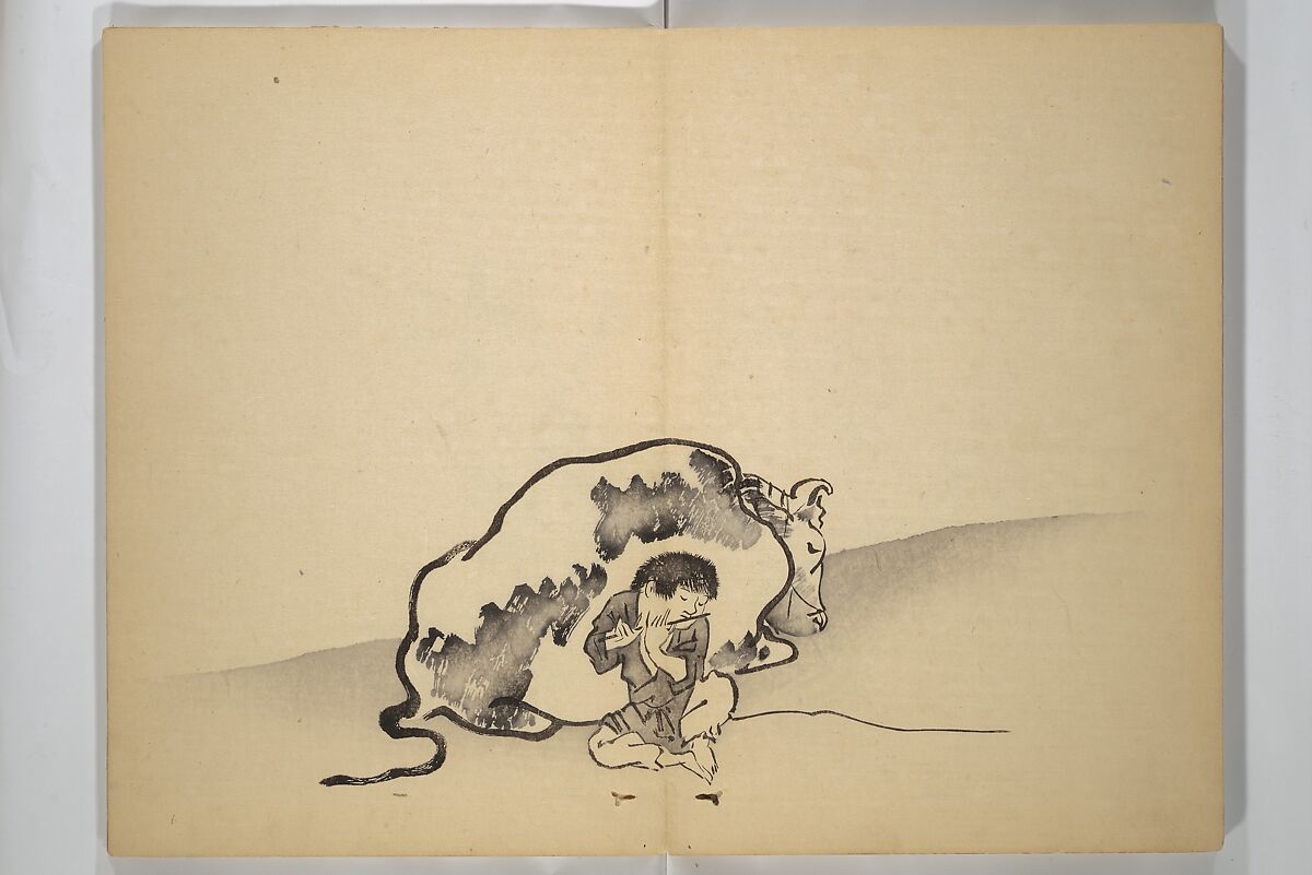 Ōkyō Picture Album (Ōkyo gafu) 應舉画譜, After Maruyama Ōkyo 円山応挙 (Japanese, 1733–1795), Woodblock printed book (orihon, accordion-style); ink and color on paper, Japan