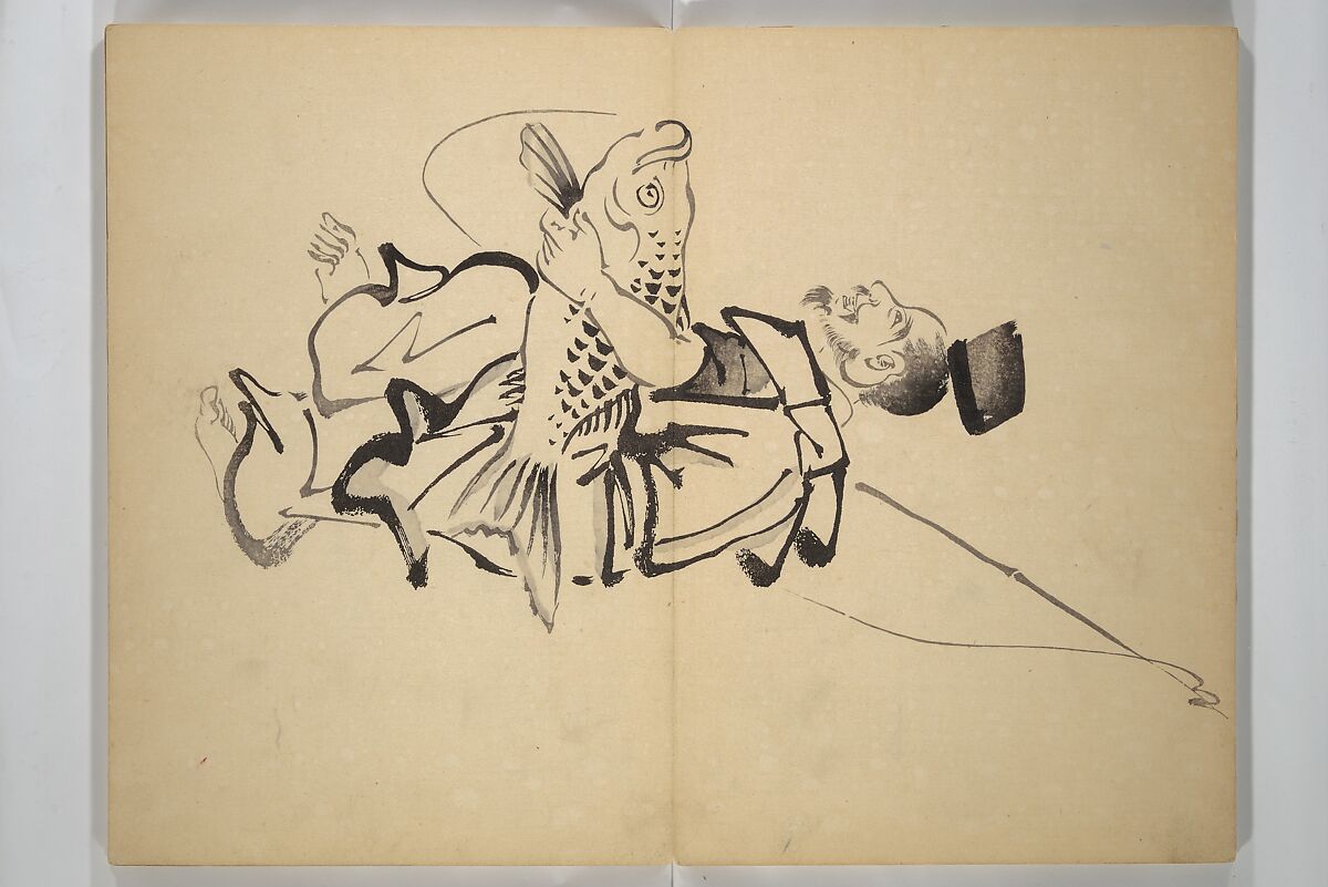 Ōkyō Picture Album (Ōkyo gafu) 應舉画譜, After Maruyama Ōkyo 円山応挙 (Japanese, 1733–1795), Woodblock printed book (orihon, accordion-style); ink and color on paper, Japan