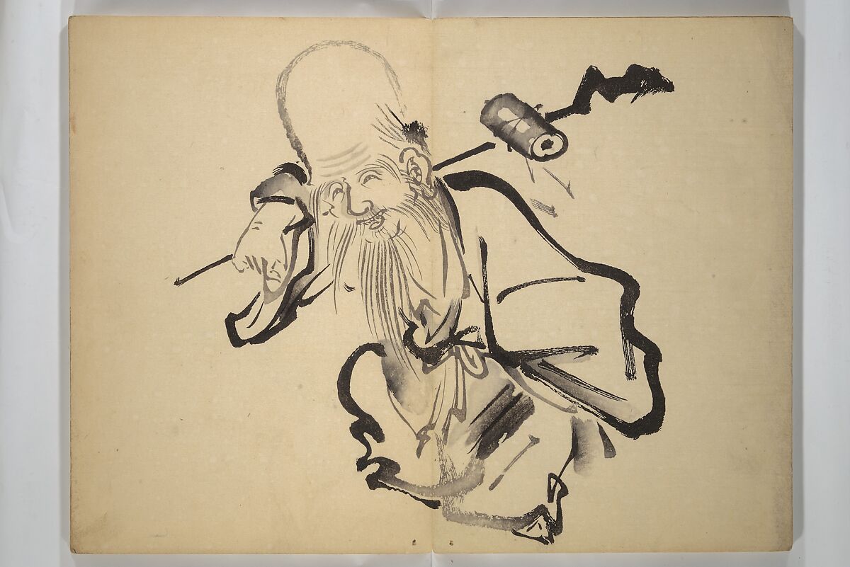 Ōkyō Picture Album (Ōkyo gafu) 應舉画譜, After Maruyama Ōkyo 円山応挙 (Japanese, 1733–1795), Woodblock printed book (orihon, accordion-style); ink and color on paper, Japan