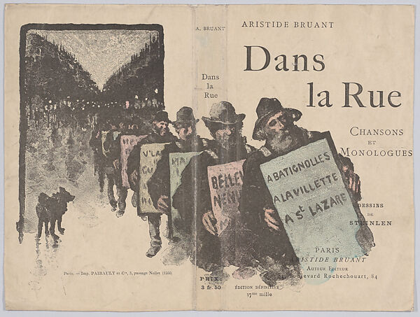 Dans La Rue, Théophile-Alexandre Steinlen (French (born Switzerland), Lausanne 1859–1923 Paris), Lithograph 