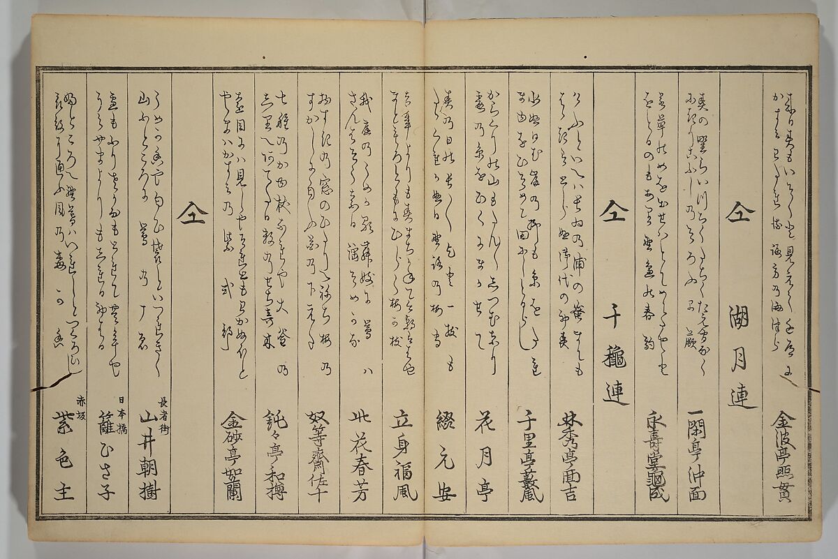 Men’s Stomping Dances (Otoko tōka) 男踏歌, Chōbunsai Eishi 鳥文斎栄之 (Japanese, 1756–1829), Woodblock printed book; ink and color on paper, Japan