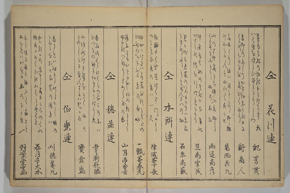 Men’s Stomping Dances (Otoko tōka) 男踏歌, Chōbunsai Eishi 鳥文斎栄之 (Japanese, 1756–1829), Woodblock printed book; ink and color on paper, Japan