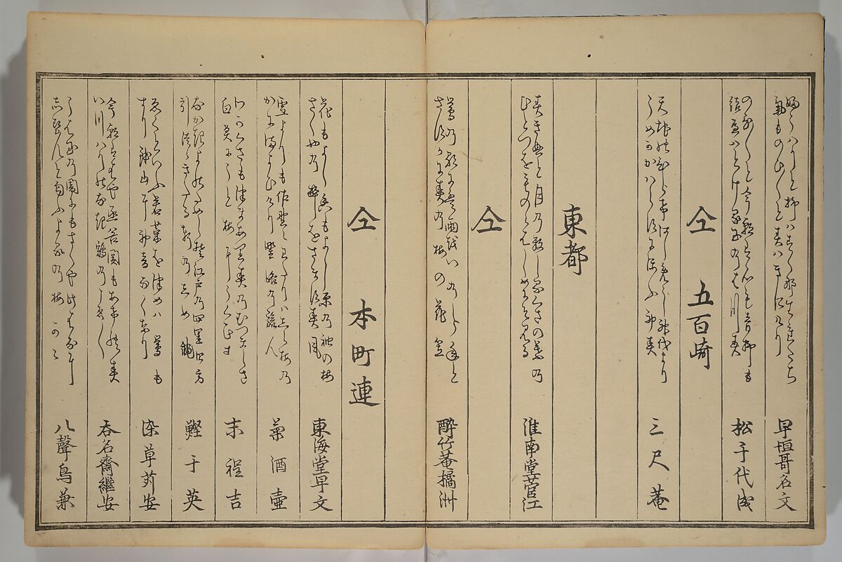 Men’s Stomping Dances (Otoko tōka) 男踏歌, Chōbunsai Eishi 鳥文斎栄之 (Japanese, 1756–1829), Woodblock printed book; ink and color on paper, Japan