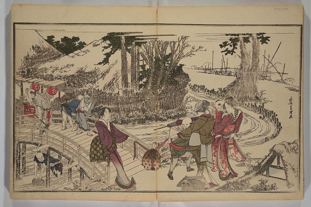 Men’s Stomping Dances (Otoko tōka) 男踏歌, Chōbunsai Eishi 鳥文斎栄之 (Japanese, 1756–1829), Woodblock printed book; ink and color on paper, Japan