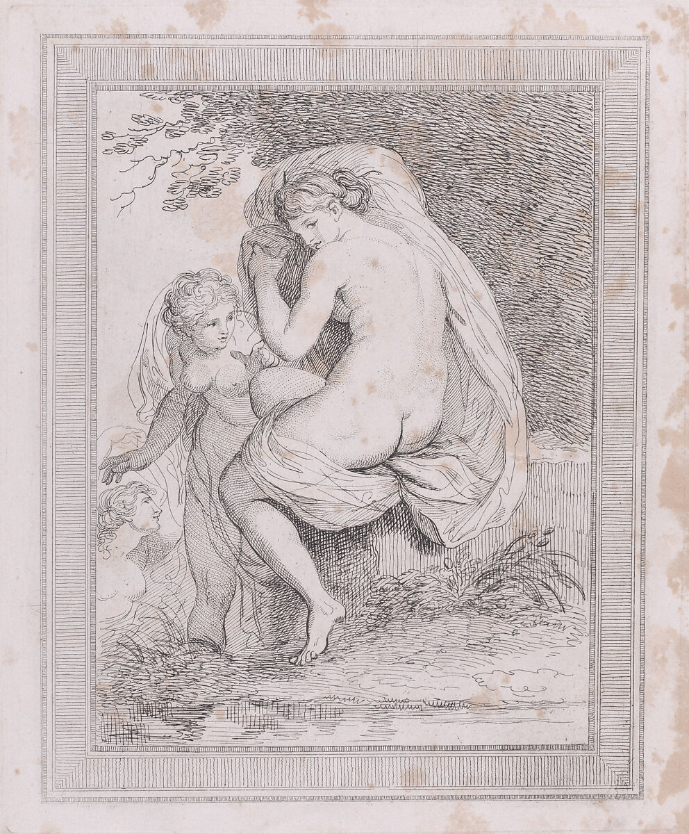 A Nymph Drying Herself, Thomas Rowlandson (British, London 1757–1827 London), Etching 