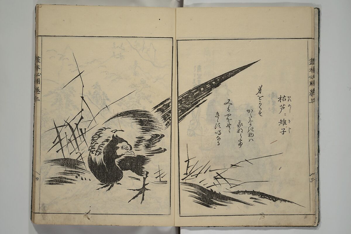 Essentials of Painting (Ehon hitsuyō), Illustrations by Nakaji Sadatoshi (Japanese, active 1716–36), Woodblock-printed book; ink and color on paper, Japan