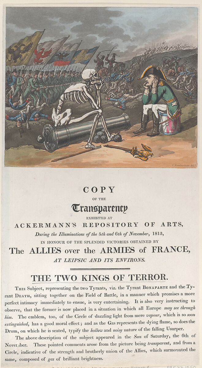 The Two Kings of Terror, Thomas Rowlandson (British, London 1757–1827 London), Hand-colored etching 