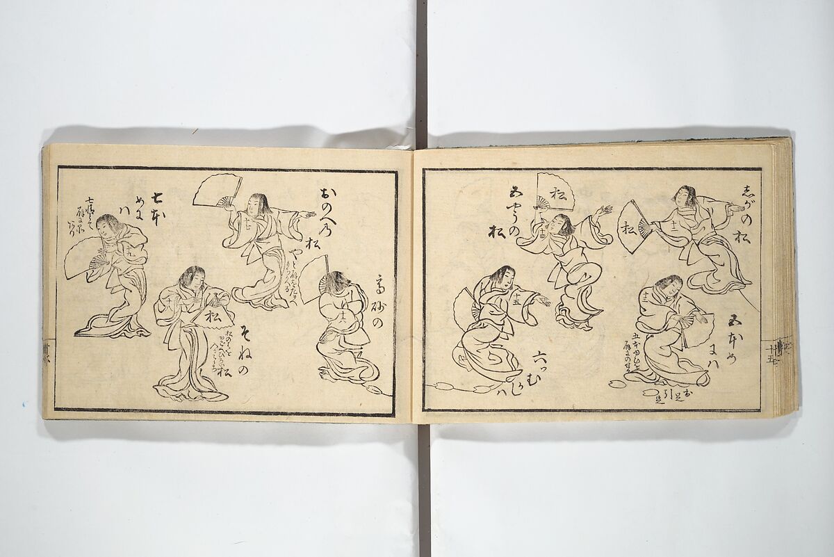 Teach Yourself How to Dance (Odori hitori keiko) 踊独稽古;  酒宴即興踊独稽古(しゅえん そっきょう おどりひとりげいこ), Sanshōsai (Japanese), Woodblock printed book; ink and color on paper, Japan