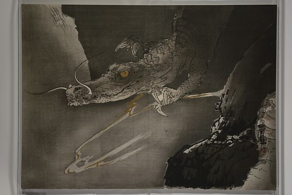 Seihō Album of the Twelve Signs of the Zodiac (Seihō jūnishi jō) 栖鳳画伯筆十二支帖, Takeuchi Seihō 竹内栖鳳 (Japanese, 1864–1942), Woodblock printed book (orihon, accordion-style); ink, color and metallic pigments on paper, Japan