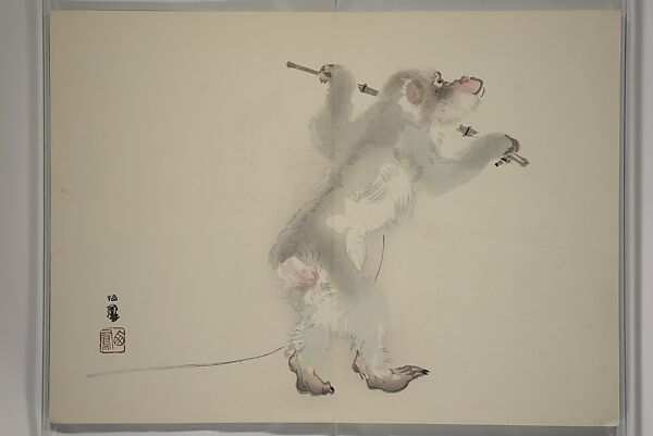 Seihō Album of the Twelve Signs of the Zodiac (Seihō jūnishi jō) 栖鳳画伯筆十二支帖, Takeuchi Seihō 竹内栖鳳 (Japanese, 1864–1942), Woodblock printed book (orihon, accordion-style); ink, color and metallic pigments on paper, Japan