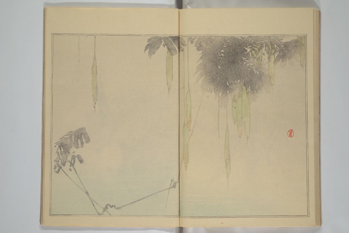 Picture Album of Birds and Flowers (Seitei Kachō gafu)  省亭花鳥画譜, Watanabe Seitei 渡辺省亭 (Japanese, 1851–1918), Set of three woodblock printed books attached by thread binding; ink and color on paper, Japan