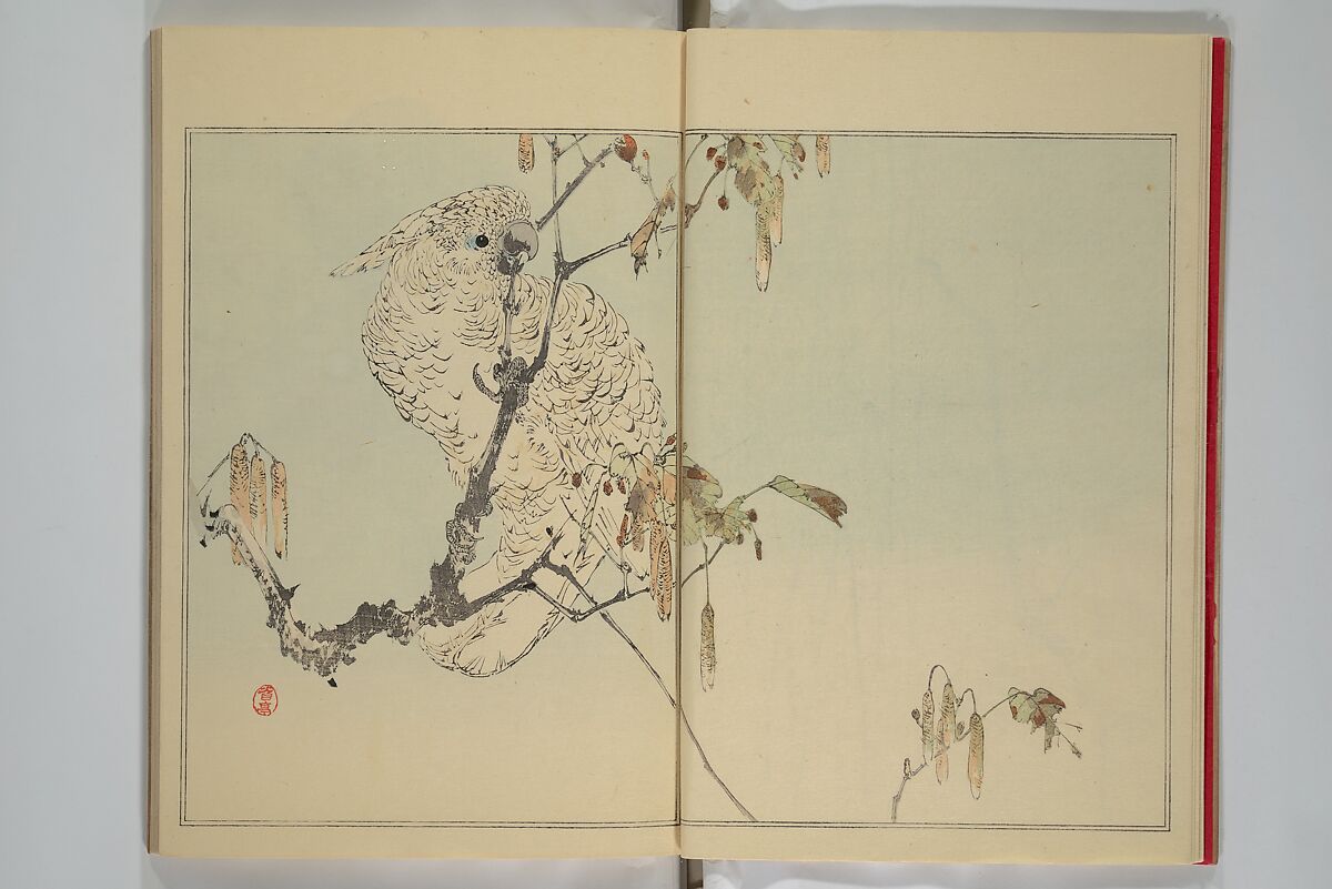 Picture Album of Birds and Flowers (Seitei Kachō gafu)  省亭花鳥画譜, Watanabe Seitei 渡辺省亭 (Japanese, 1851–1918), Set of three woodblock printed books attached by thread binding; ink and color on paper, Japan