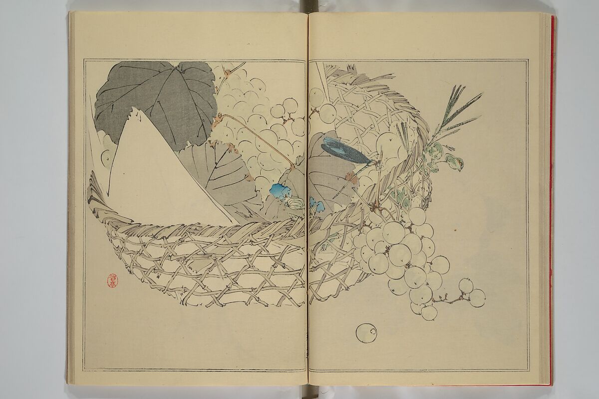 Picture Album of Birds and Flowers (Seitei Kachō gafu)  省亭花鳥画譜, Watanabe Seitei 渡辺省亭 (Japanese, 1851–1918), Set of three woodblock printed books attached by thread binding; ink and color on paper, Japan