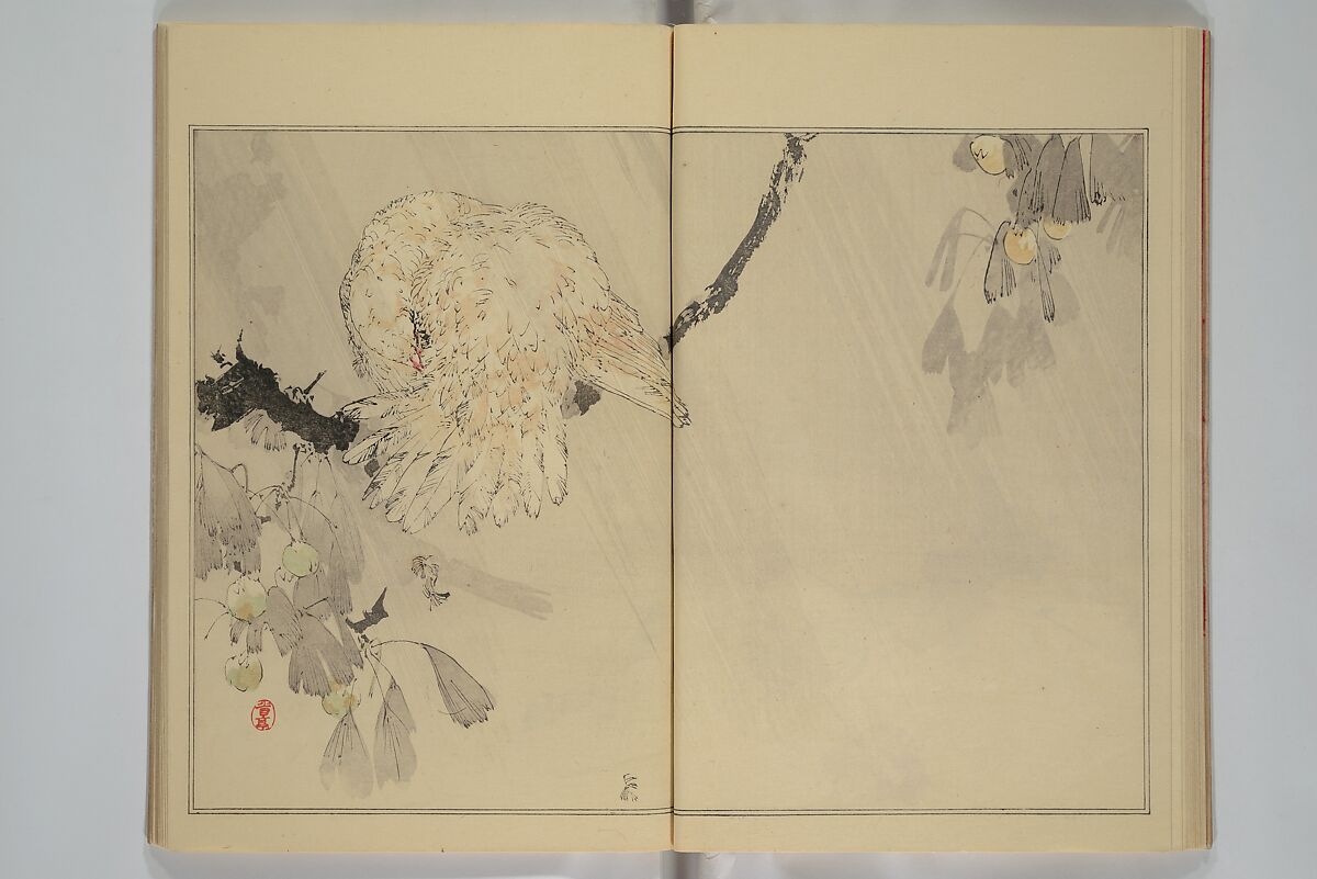 Picture Album of Birds and Flowers (Seitei Kachō gafu)  省亭花鳥画譜, Watanabe Seitei 渡辺省亭 (Japanese, 1851–1918), Set of three woodblock printed books attached by thread binding; ink and color on paper, Japan