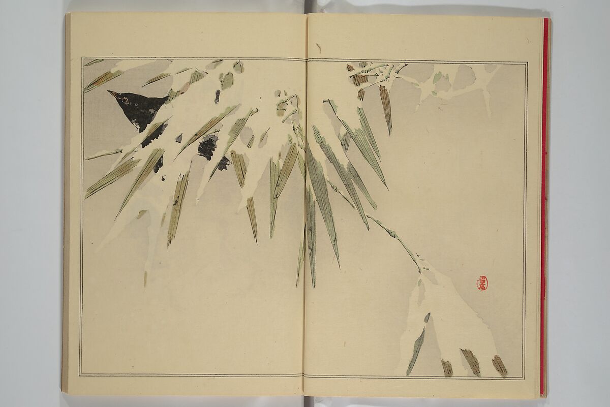 Picture Album of Birds and Flowers (Seitei Kachō gafu)  省亭花鳥画譜, Watanabe Seitei 渡辺省亭 (Japanese, 1851–1918), Set of three woodblock printed books attached by thread binding; ink and color on paper, Japan