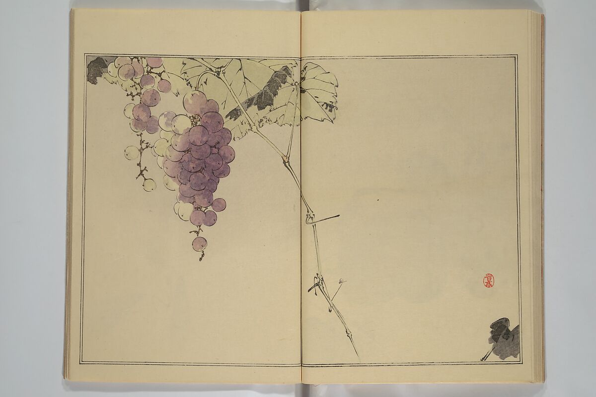 Picture Album of Birds and Flowers (Seitei Kachō gafu)  省亭花鳥画譜, Watanabe Seitei 渡辺省亭 (Japanese, 1851–1918), Set of three woodblock printed books attached by thread binding; ink and color on paper, Japan