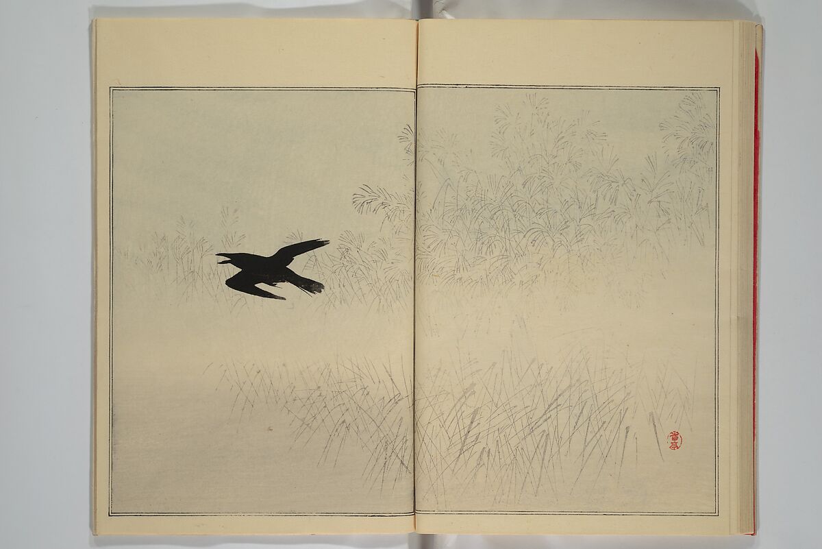 Picture Album of Birds and Flowers (Seitei Kachō gafu)  省亭花鳥画譜, Watanabe Seitei 渡辺省亭 (Japanese, 1851–1918), Set of three woodblock printed books attached by thread binding; ink and color on paper, Japan