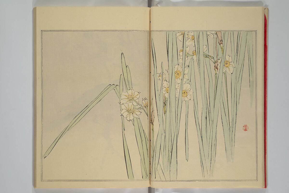Picture Album of Birds and Flowers (Seitei Kachō gafu)  省亭花鳥画譜, Watanabe Seitei 渡辺省亭 (Japanese, 1851–1918), Set of three woodblock printed books attached by thread binding; ink and color on paper, Japan