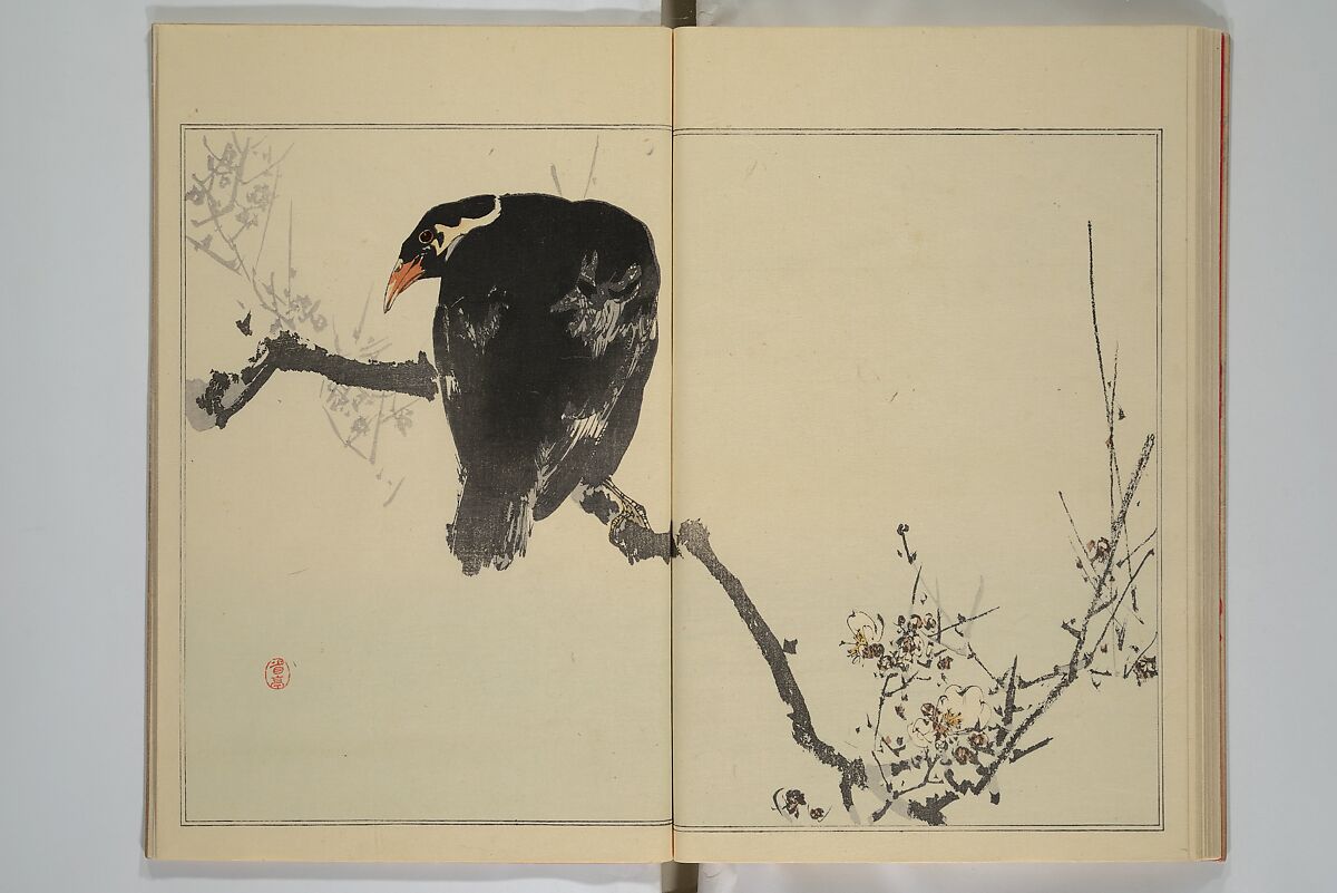 Picture Album of Birds and Flowers (Seitei Kachō gafu)  省亭花鳥画譜, Watanabe Seitei 渡辺省亭 (Japanese, 1851–1918), Set of three woodblock printed books attached by thread binding; ink and color on paper, Japan