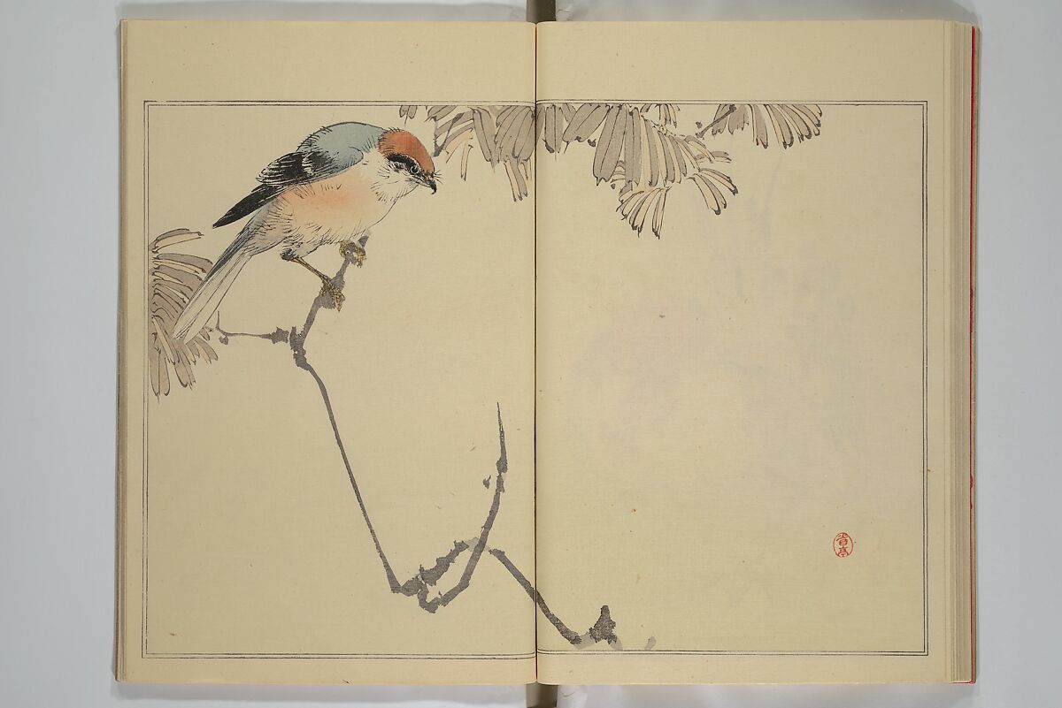 Picture Album of Birds and Flowers (Seitei Kachō gafu)  省亭花鳥画譜, Watanabe Seitei 渡辺省亭 (Japanese, 1851–1918), Set of three woodblock printed books attached by thread binding; ink and color on paper, Japan
