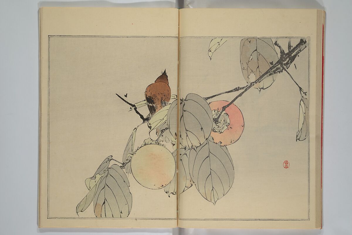 Picture Album of Birds and Flowers (Seitei Kachō gafu)  省亭花鳥画譜, Watanabe Seitei 渡辺省亭 (Japanese, 1851–1918), Set of three woodblock printed books attached by thread binding; ink and color on paper, Japan