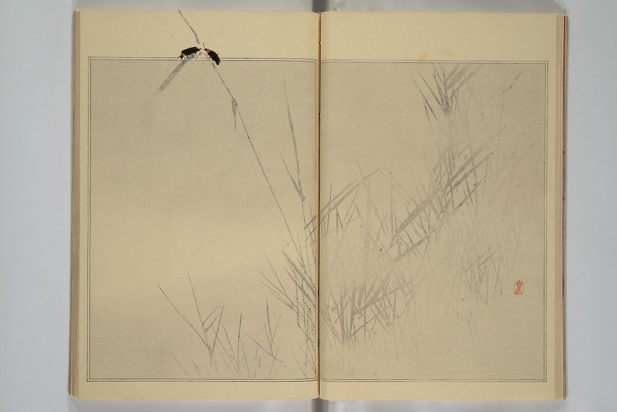 Picture Album of Birds and Flowers (Seitei Kachō gafu)  省亭花鳥画譜, Watanabe Seitei 渡辺省亭 (Japanese, 1851–1918), Set of three woodblock printed books attached by thread binding; ink and color on paper, Japan