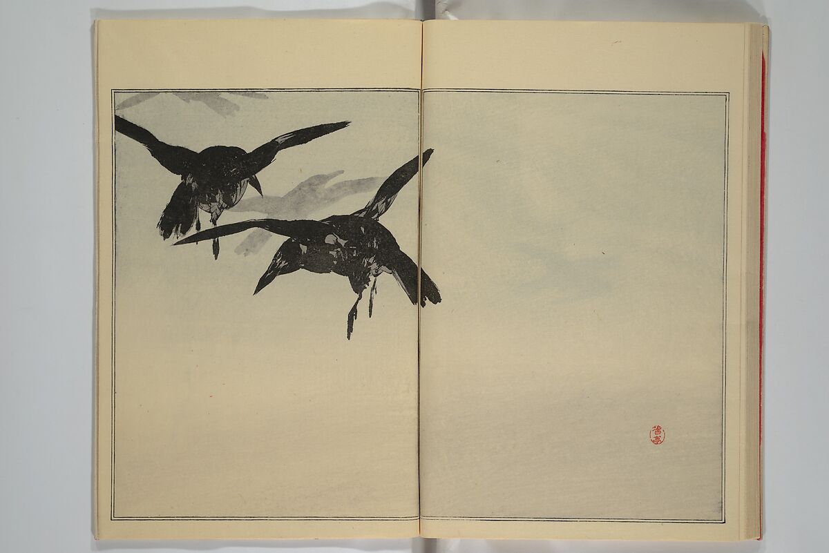 Picture Album of Birds and Flowers (Seitei Kachō gafu)  省亭花鳥画譜, Watanabe Seitei 渡辺省亭 (Japanese, 1851–1918), Set of three woodblock printed books attached by thread binding; ink and color on paper, Japan