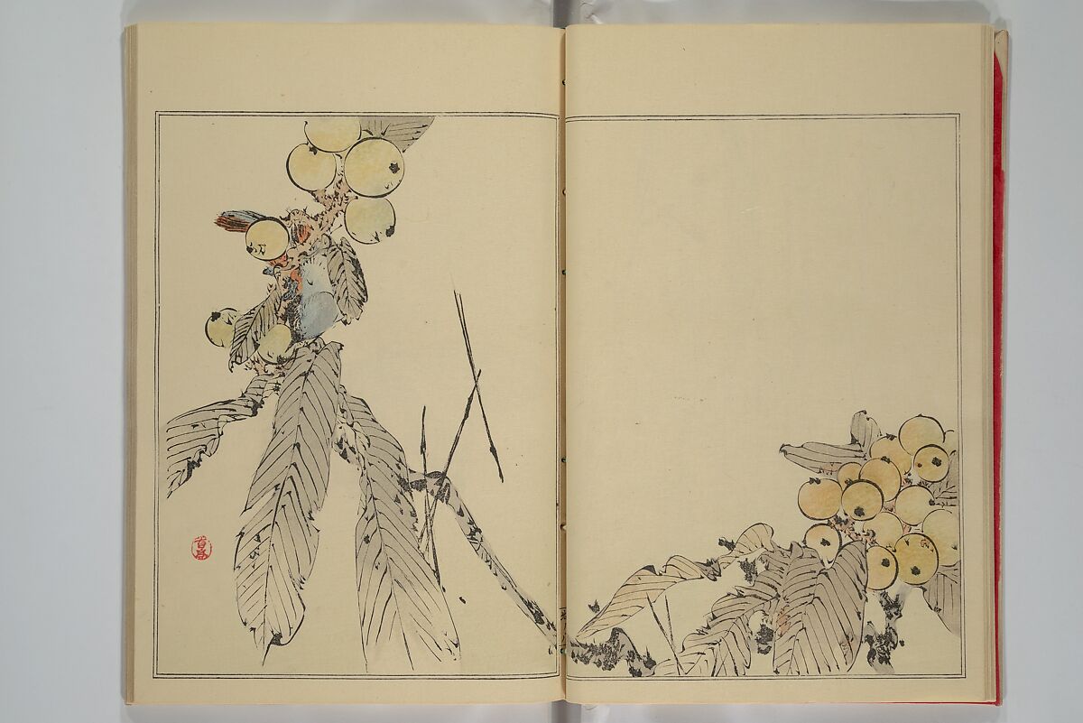 Picture Album of Birds and Flowers (Seitei Kachō gafu)  省亭花鳥画譜, Watanabe Seitei 渡辺省亭 (Japanese, 1851–1918), Set of three woodblock printed books attached by thread binding; ink and color on paper, Japan