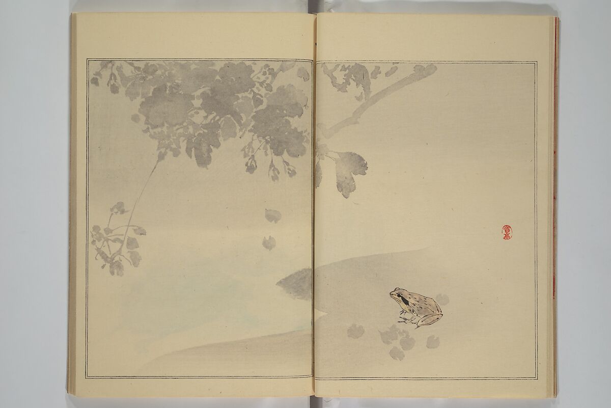 Picture Album of Birds and Flowers (Seitei Kachō gafu)  省亭花鳥画譜, Watanabe Seitei 渡辺省亭 (Japanese, 1851–1918), Set of three woodblock printed books attached by thread binding; ink and color on paper, Japan