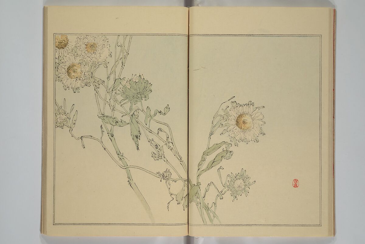 Picture Album of Birds and Flowers (Seitei Kachō gafu)  省亭花鳥画譜, Watanabe Seitei 渡辺省亭 (Japanese, 1851–1918), Set of three woodblock printed books attached by thread binding; ink and color on paper, Japan